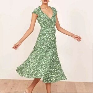 Reformation Gwyneth Dress - Green Floral Maxi